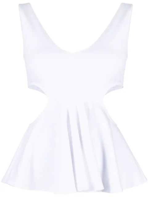 Goen.J cut-out ruffled tank top White GNJ23SST05