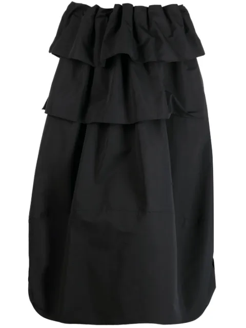 Goen.J ruffled midi skirt Black GNJ23SSSK06