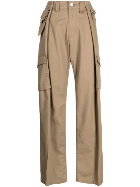 Goen.J wide-leg cotton cargo pants Brown GNJ23SSPT05
