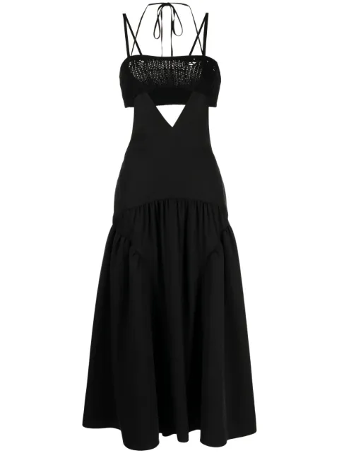 Goen.J layered crochet-top dress Black GNJ23SSDS10