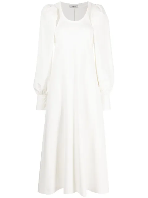 Goen.J flared puff-sleeve dress White GNJ23SSDS08