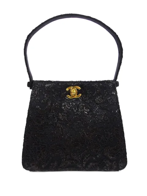 CHANEL Pre-Owned 1998 Both Sides lace shoulder bag Black 5134152