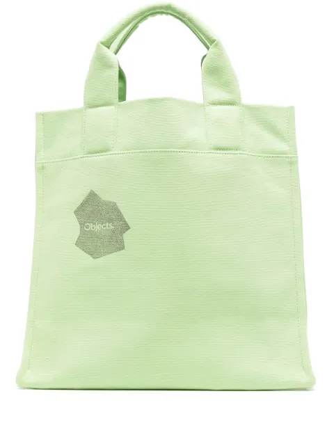 OBJECTS IV LIFE logo-print cotton tote bag Green OBJ00270322