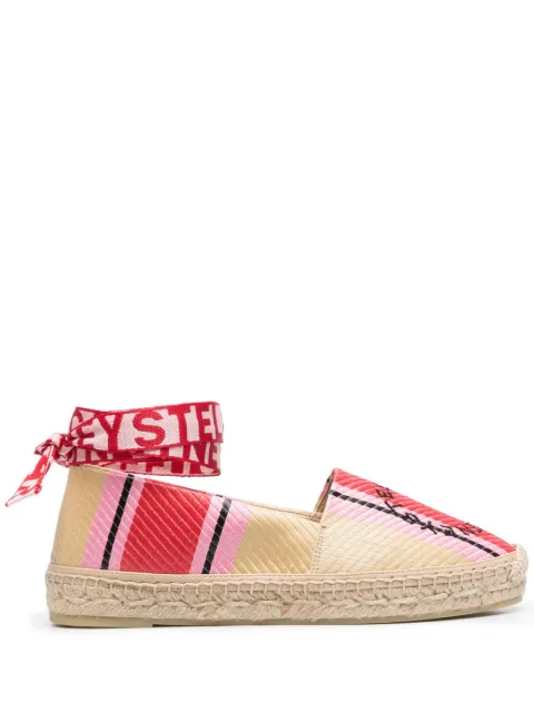 Stella McCartney embroidered-logo flat espadrilles Neutrals 810168E00091
