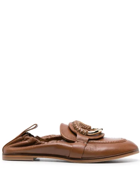 See by Chloé ring-detail leather loafers Brown SB39060A17030