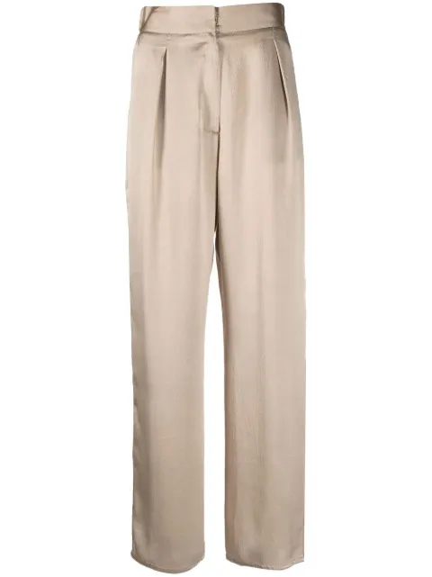 Dusan cropped silk palazzo pants Neutrals O2802