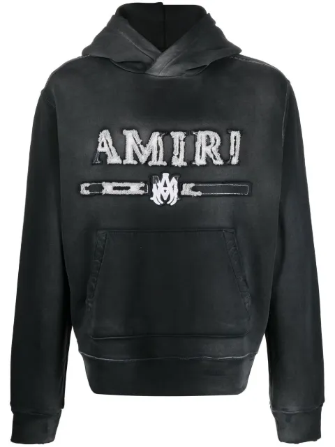 AMIRI faded-effect logo hoodie Black SS23MJL013