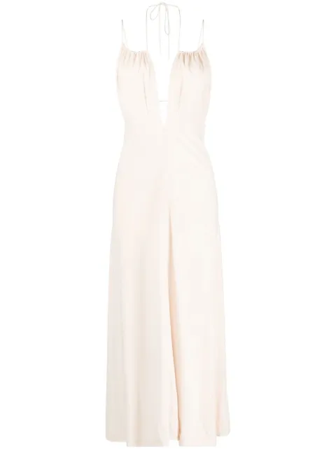 TOTEME halterneck sleeveless maxi dress Pink 2326025202507