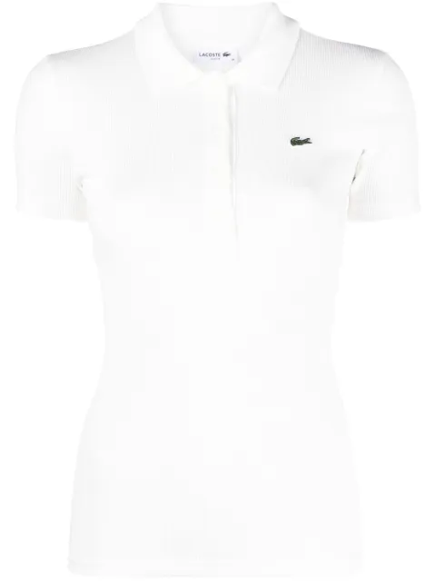 Lacoste logo-patch cotton polo shirt White DF5377