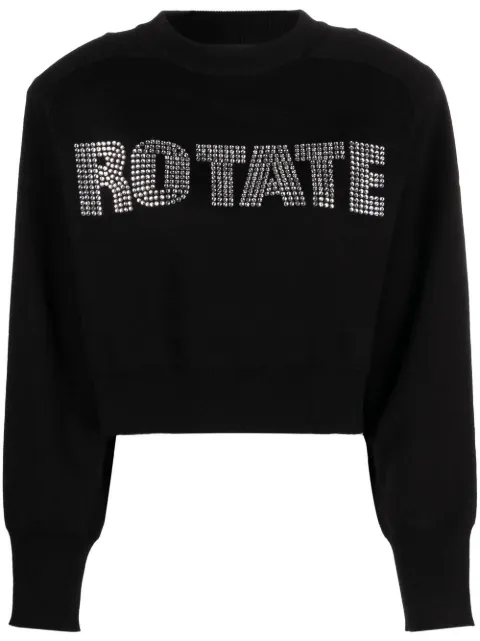 ROTATE BIRGER CHRISTENSEN long sleeves cropped sweatshirt Black 1001151001000