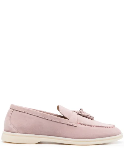 Scarosso tassel detail suede loafers Pink LEANDRALOAFPINSUED