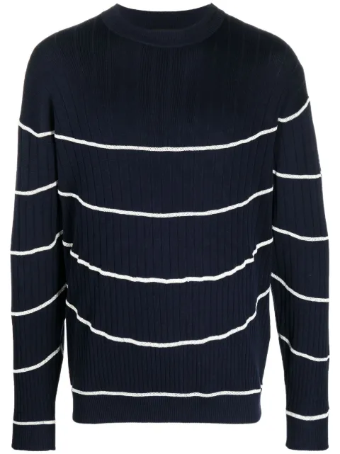 Giorgio Armani striped ribbed-knit jumper Blue 3RSMA7SMA8Z