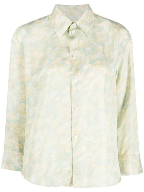 Jil Sander floral-print long-sleeve shirt Green J02DL0128J76110