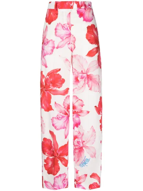 The Attico Jagger floral-print tapered trousers Pink 232WCP43C065P