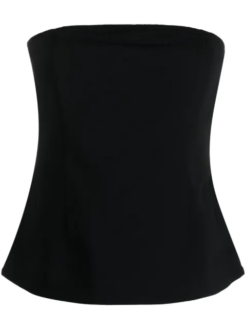Co strapless stretch-crepe top Black 1178MBNDESSN