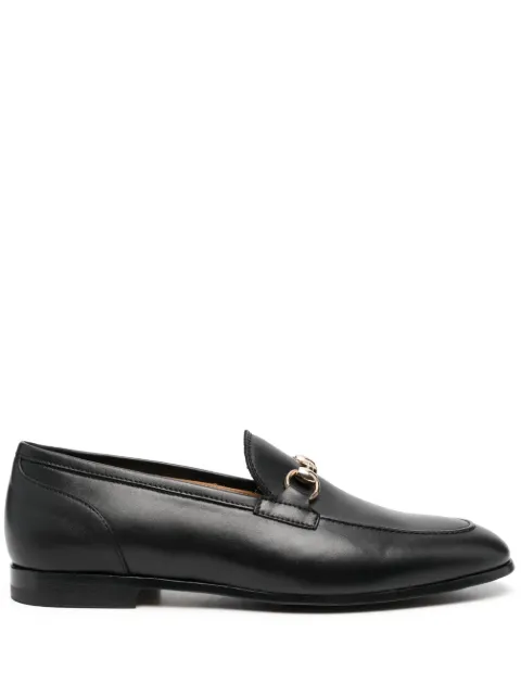Scarosso buckle-detail leather loafers Black ALESSANDRALOAFBLACALF