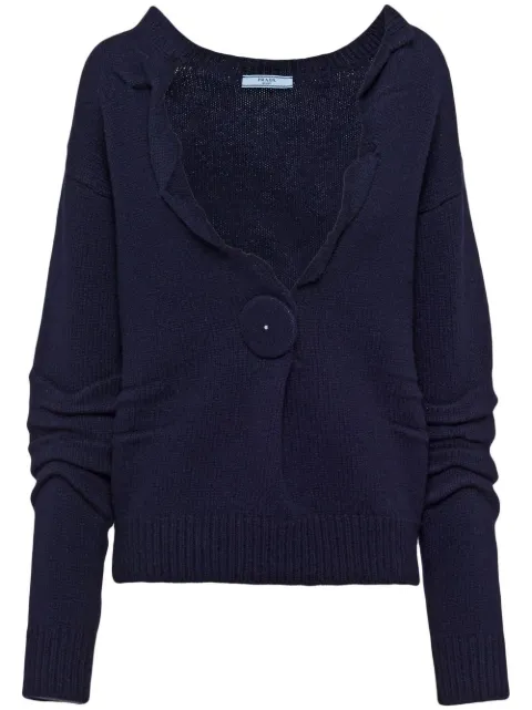 Prada V-neck cashmere jumper Blue P24Z1FS231129O