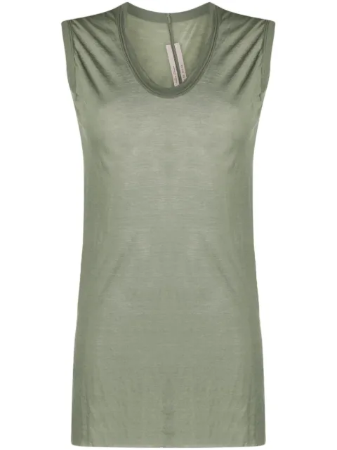 Rick Owens sleeveless V-neck tank top Green RP01C5102UC