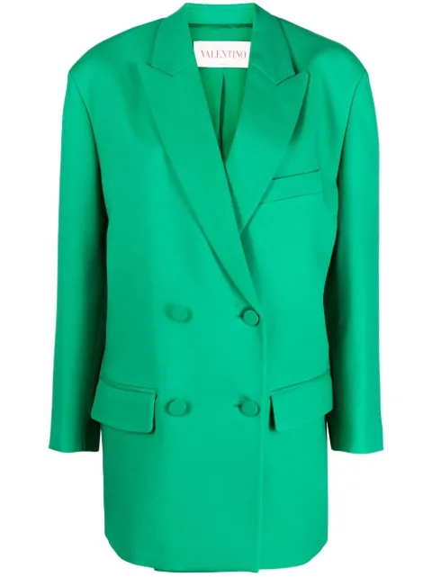 Valentino Garavani Crepe Couture double-breasted blazer Green BCE2X51CF