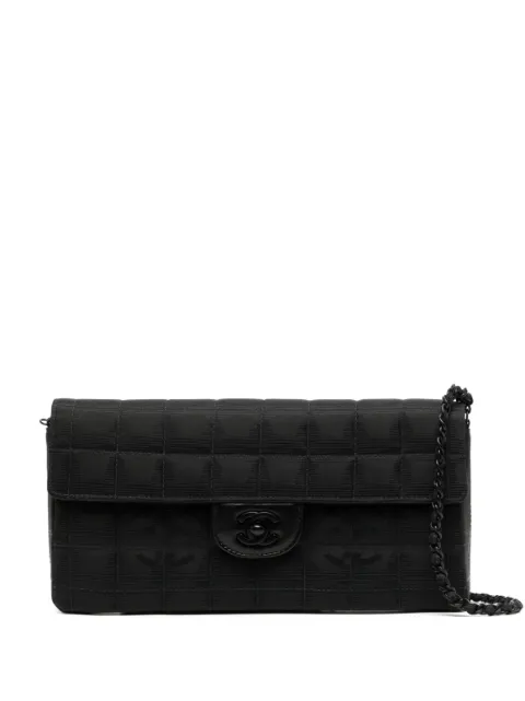 CHANEL Pre-Owned 2000-2001 New Travel Choco Bar flap shoulder bag Black FF0609