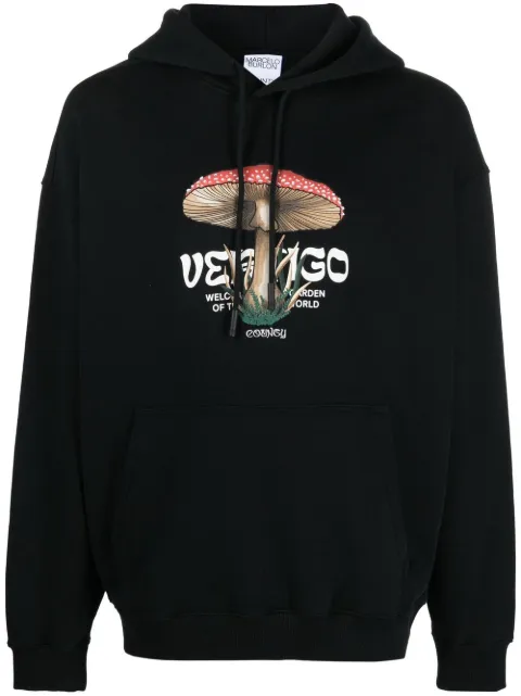 COUNTY OF MILAN logo-print cotton hoodie Black CMBB106S23FLE0031001