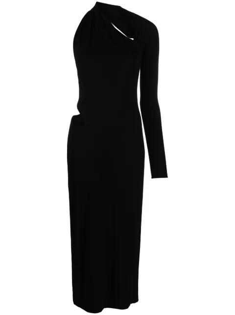 Versace one-shoulder cut-out midi dress Black 10099991A01253