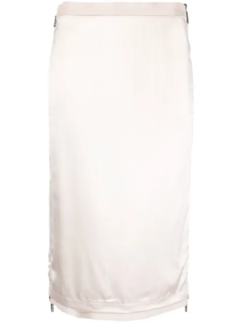 FENDI satin-finish gabardine midi skirt Pink FQ7451ANQ4