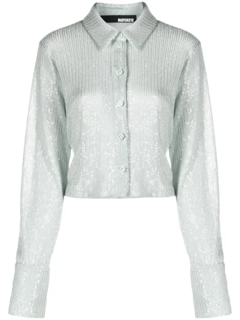ROTATE BIRGER CHRISTENSEN sequin-embellished button-down cardigan Blue 1001342641