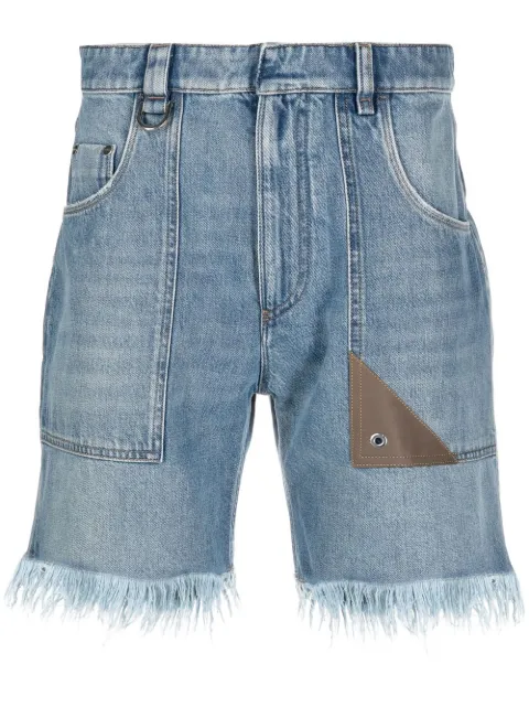 FENDI frayed-details denim shorts Blue FLP307AN4W