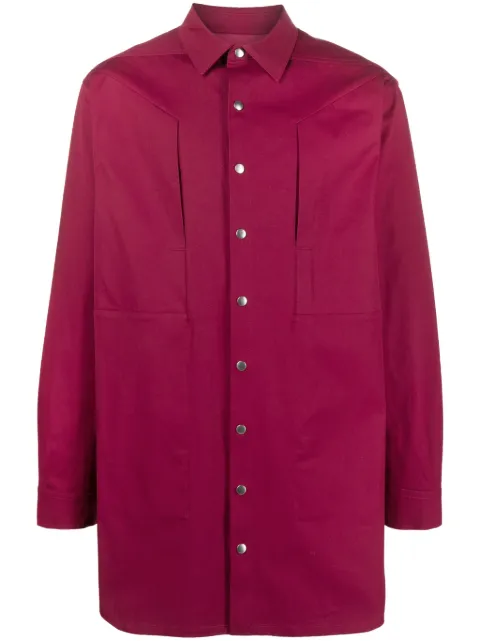 Rick Owens long-sleeve buttoned shirt jacket Pink RU01C4745TE