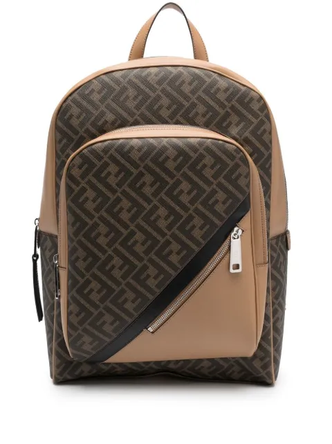 FENDI monogram-pattern backpack Brown 7VZ074A9XS