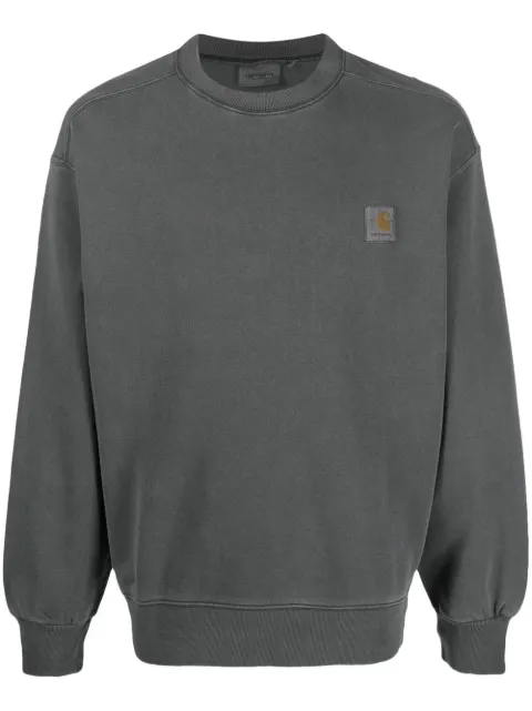 Carhartt WIP plain logo-patch cotton sweatshirt Green I029957