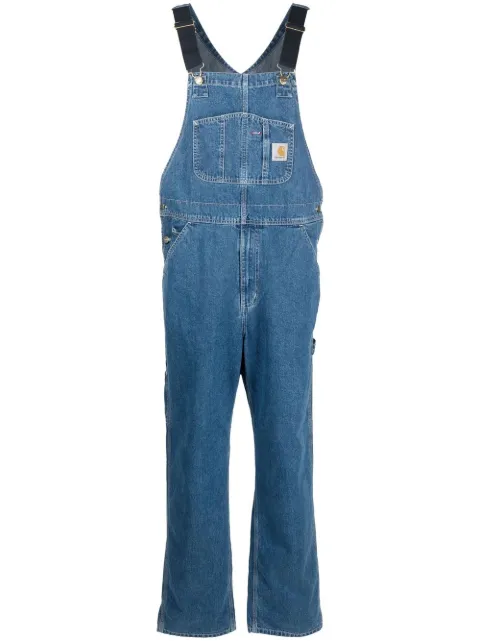 Carhartt WIP logo-patch straight-leg dungarees Blue I02294632