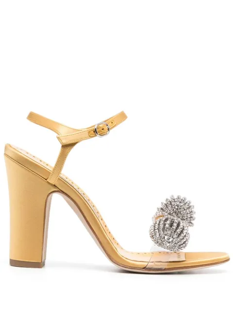 Manolo Blahnik Ostria 90mm star-embellished sandals Yellow ELHOB4221513