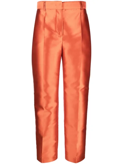 Alberta Ferretti satin straight-leg trousers Orange V03101620
