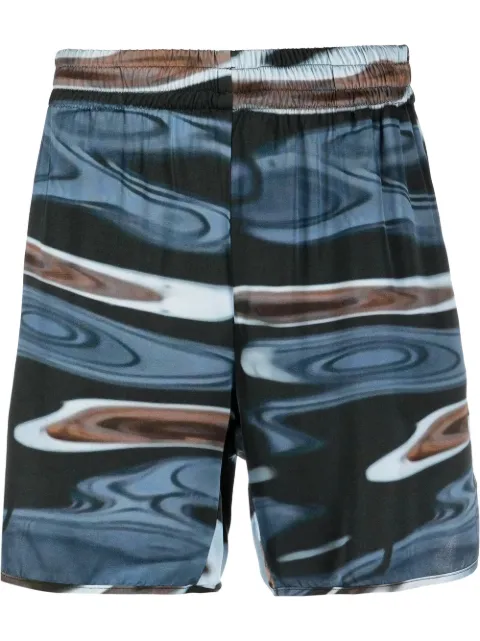 BLUE SKY INN graphic print track shorts Blue BS2203ST011