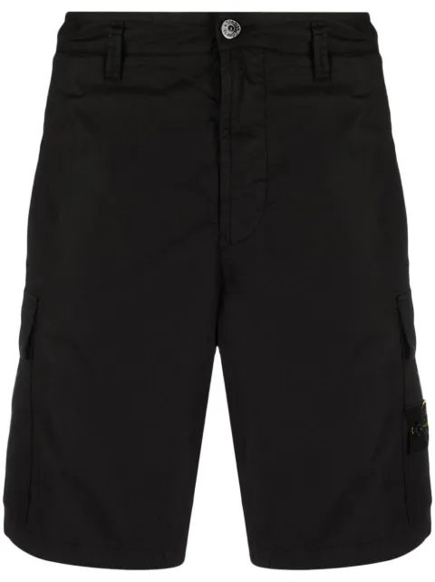 Stone Island l100020 stretch cotton Tela 'Paracadute' shorts Black L1S15L100020S0003