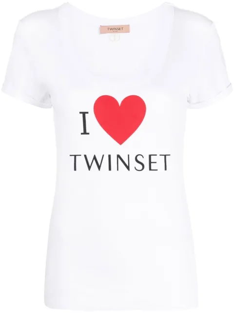 TWINSET logo-detail cotton T-shirt White 231TP2131