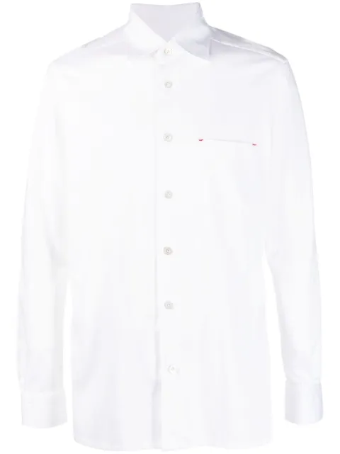 Kiton long-sleeve cotton shirt White UMCNERK06R491203F