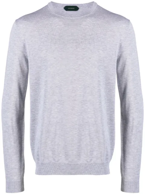 Zanone crew-neck knitted jumper Grey 812472ZY318
