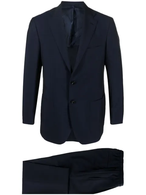 Kiton single-breasted tailored suit Blue UA81K06S7903002