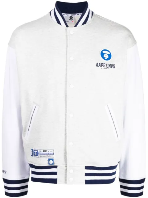 AAPE BY *A BATHING APE® logo-print bomber jacket White ASW3988XAK
