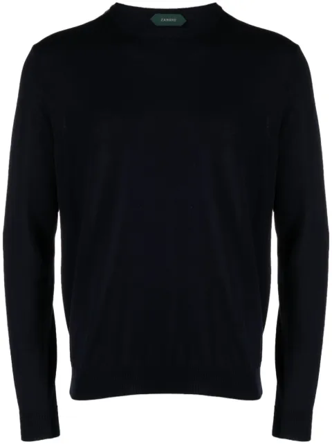Zanone crew-neck knitted jumper Blue 812472ZY318