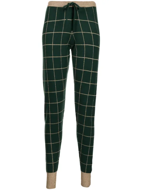 Madeleine Thompson Layla check-pattern track pants Green RE23P07