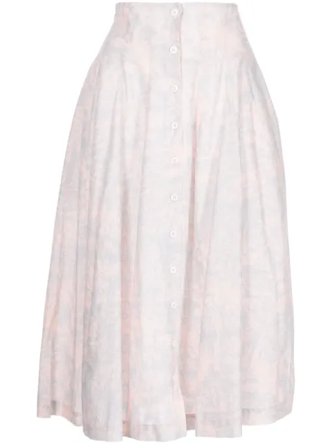 Philosophy Di Lorenzo Serafini Toile de Jouy-print midi skirt Pink A01112155