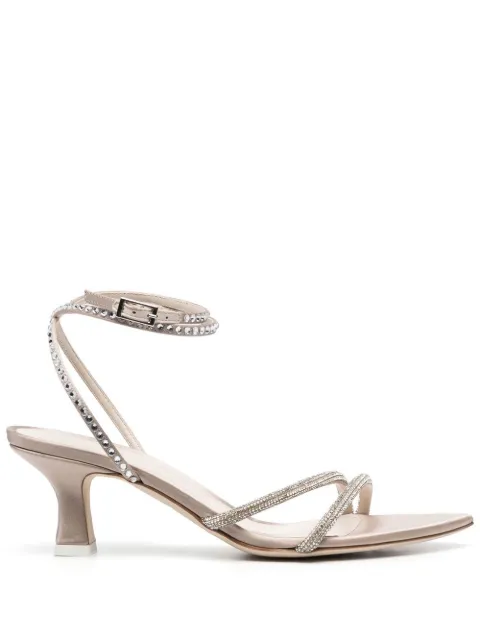 3juin crystal-embellished low-heel sandals Neutrals 323SC017J0775X01