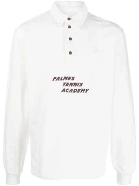 Palmes logo-print button-up sweatshirt White ACADEMY