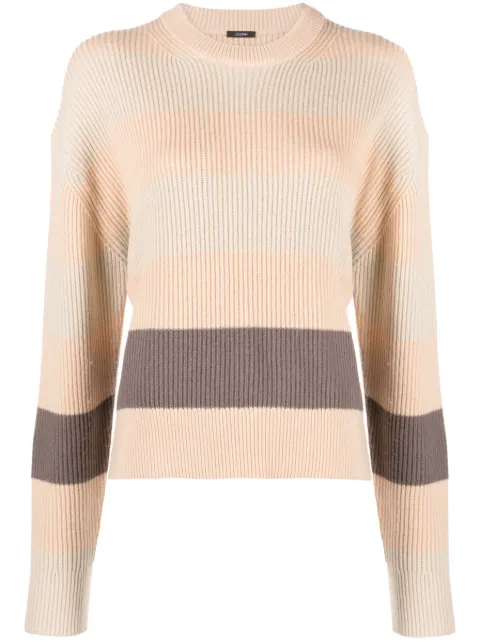 JOSEPH striped ribbed-knit jumper Neutrals JF006673