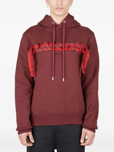 Lanvin logo-embroidered hoodie Red RMHO0001J199P23