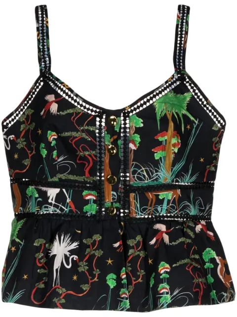 Hayley Menzies graphic-print sleeveless top Black SS2300742WVTPBLK
